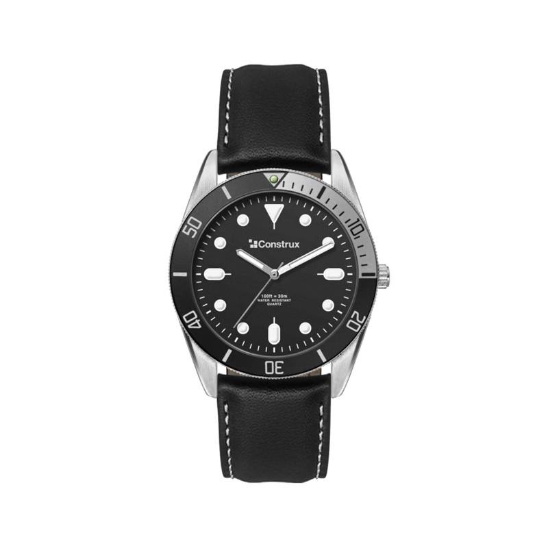 34MM, SILVER METAL CASE, BK BEZEL, 3-HAND MVT