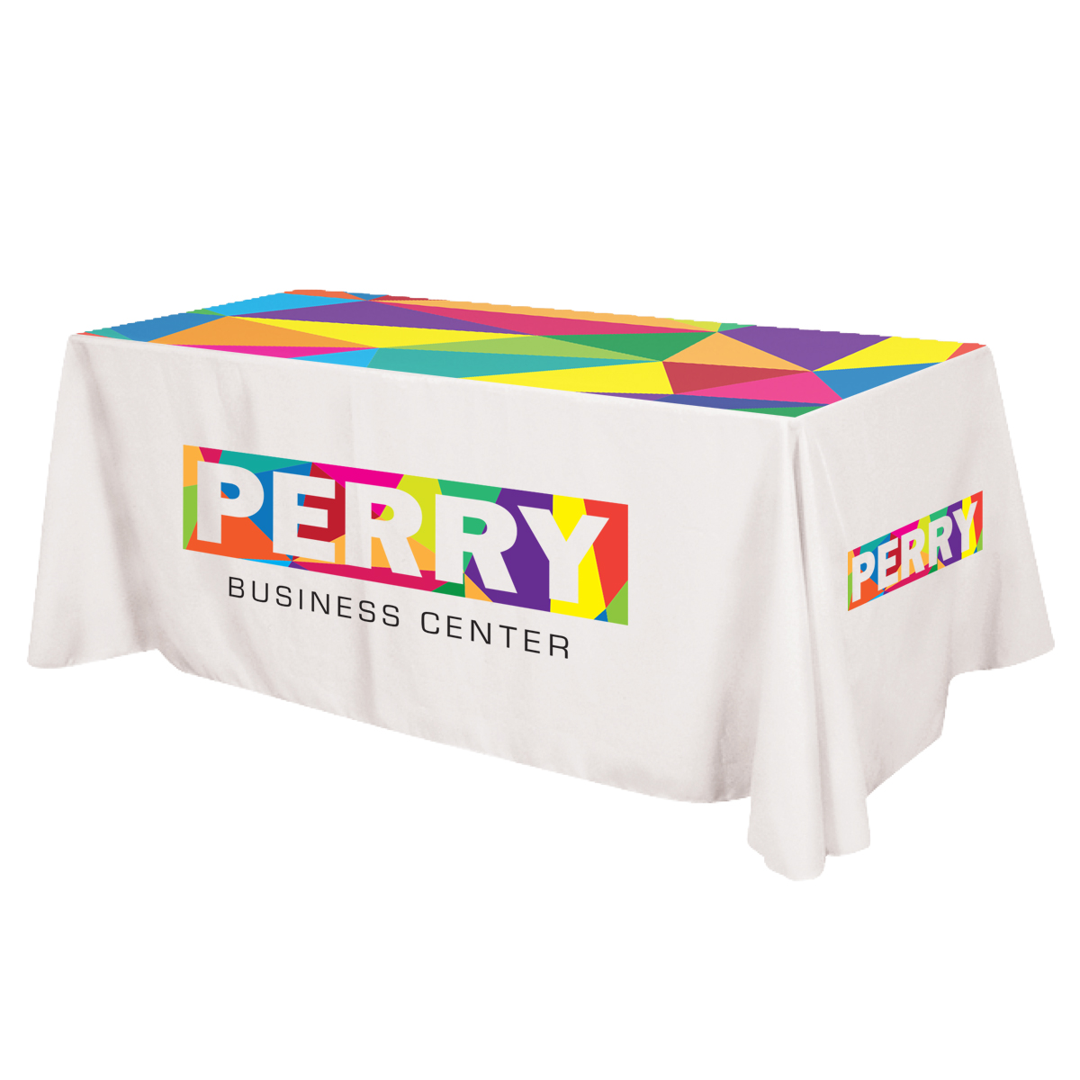 Flat All Over Dye Sub Table Cover - 3-sided, fits 8'...