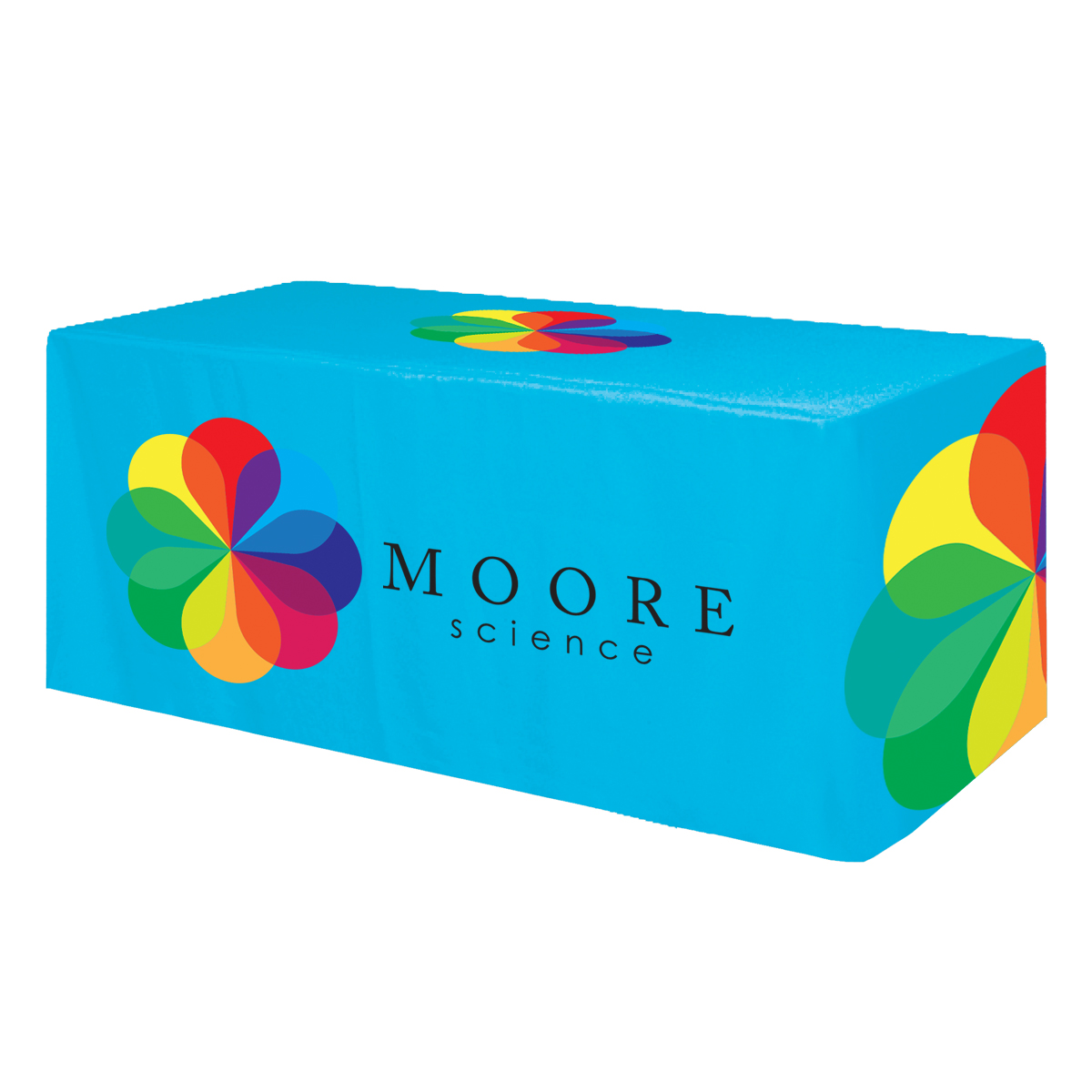 Fitted All Over Dye Sub Table Cover - 3-sided, fits...