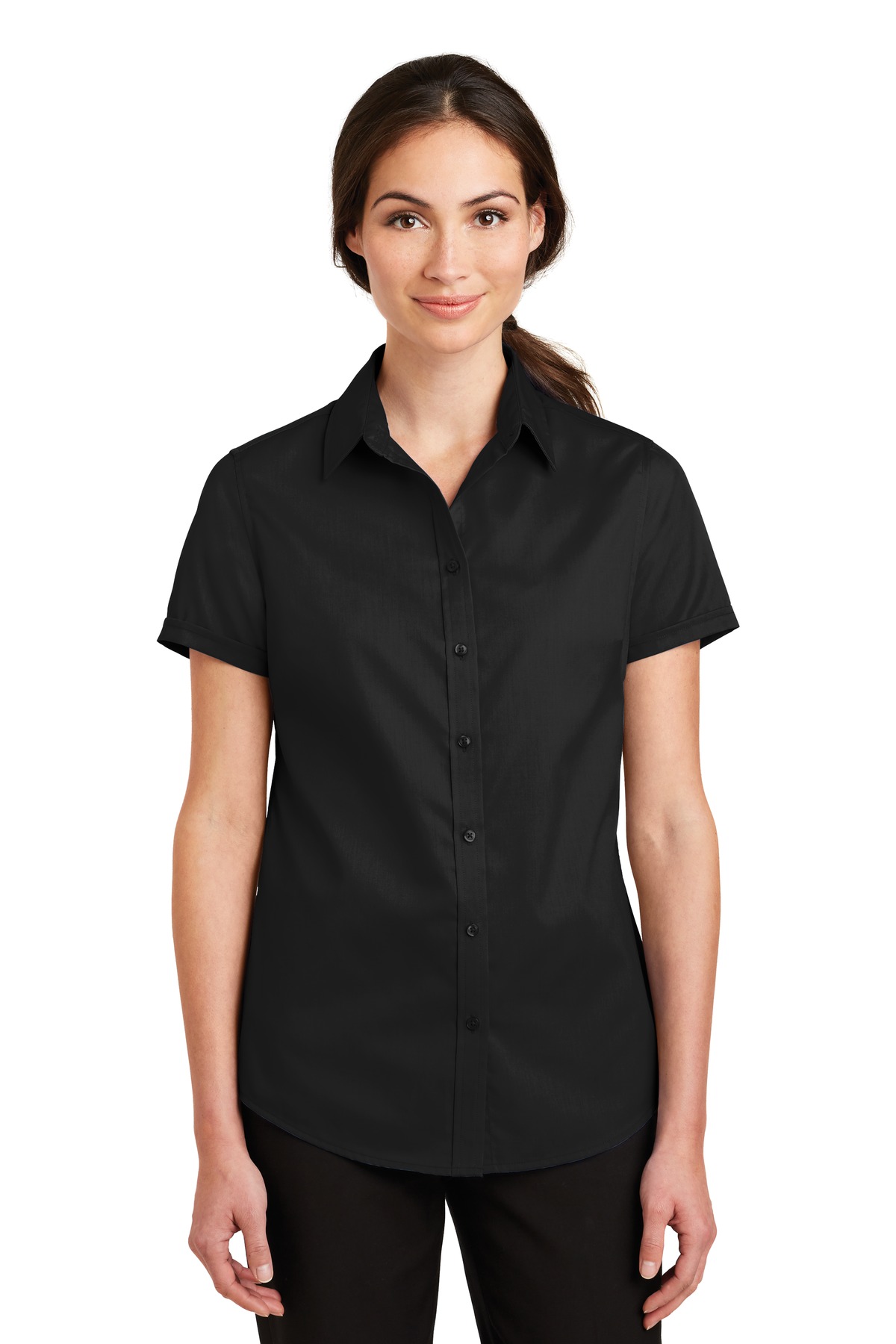 Port Authority Ladies Short Sleeve SuperPro Twill Shirt....