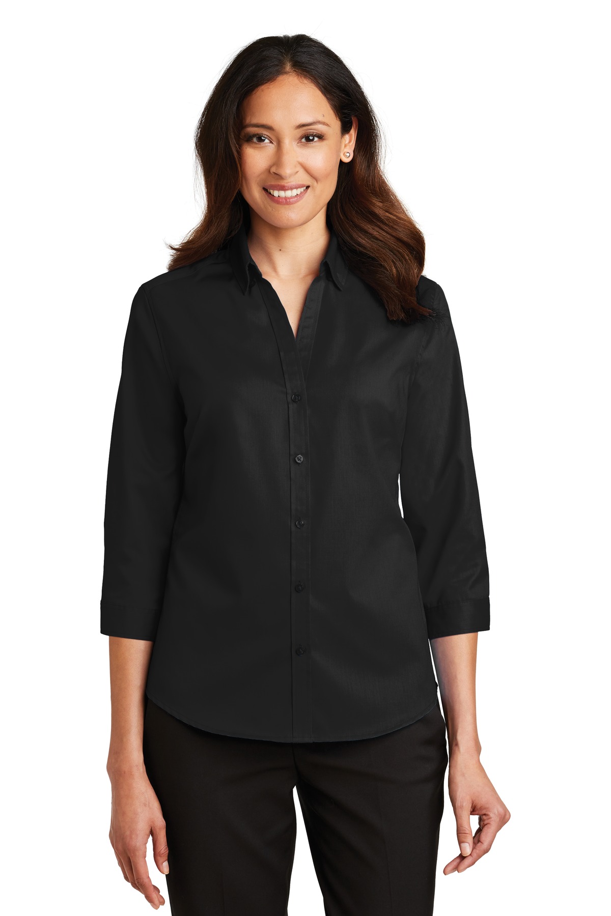 Port Authority Ladies 3/4-Sleeve SuperPro Twill Shirt....
