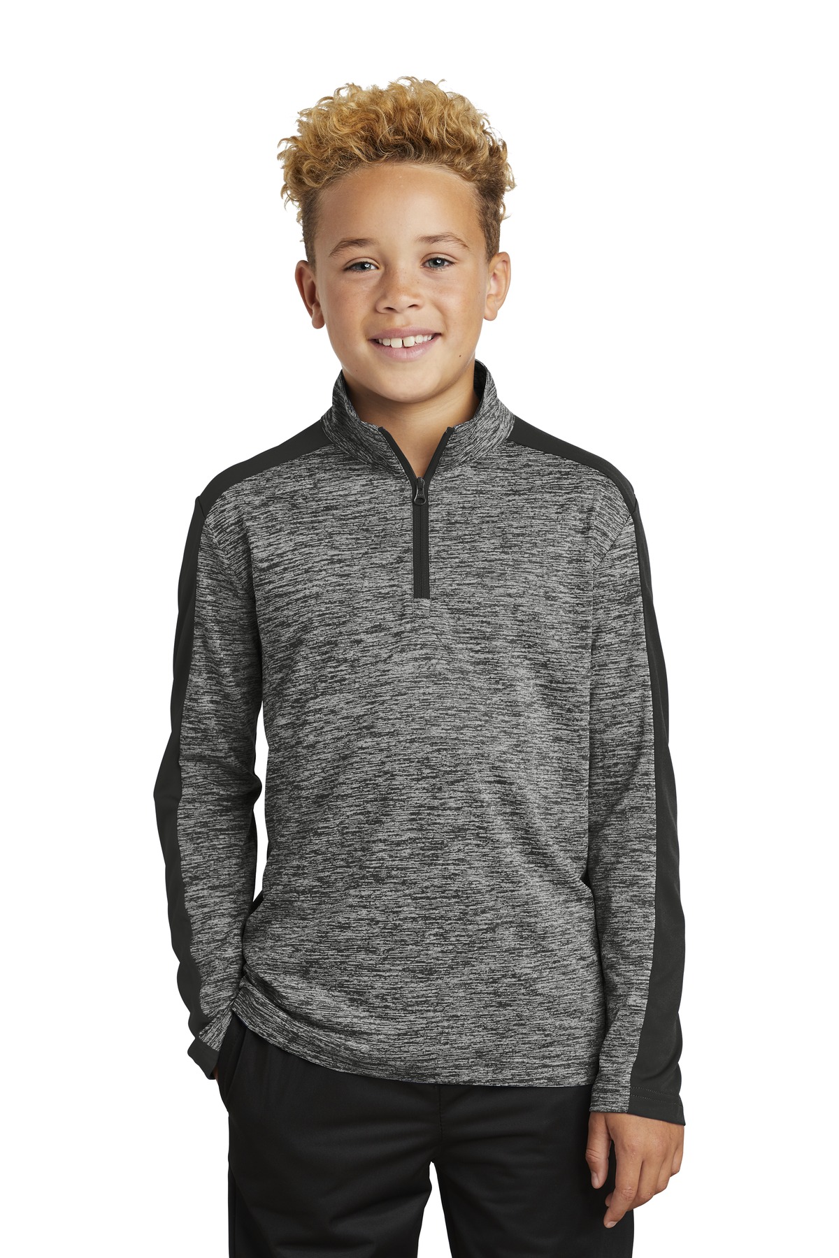 Sport-Tek Youth PosiCharge Electric Heather Colorblock...