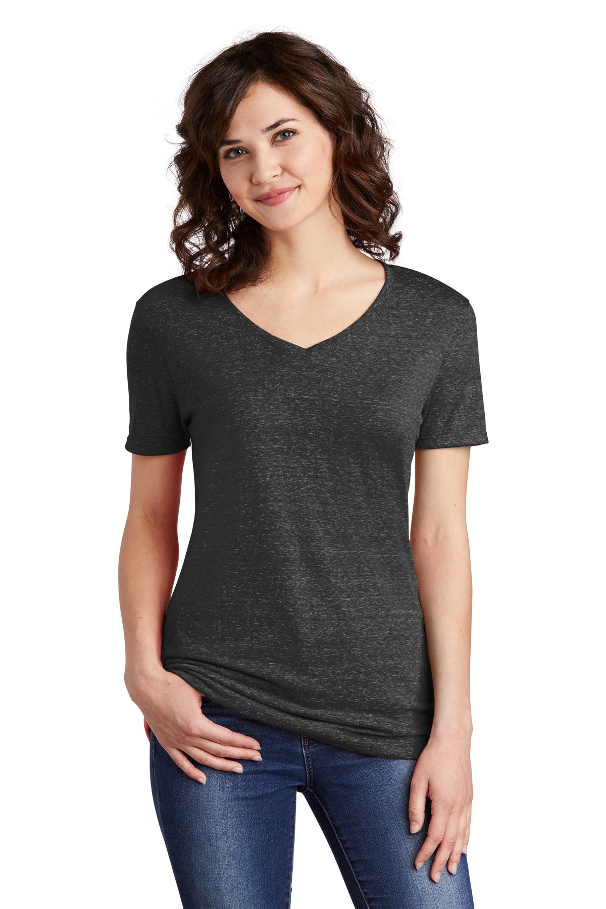 JERZEES Ladies Snow Heather Jersey V-Neck T-Shirt 88WV