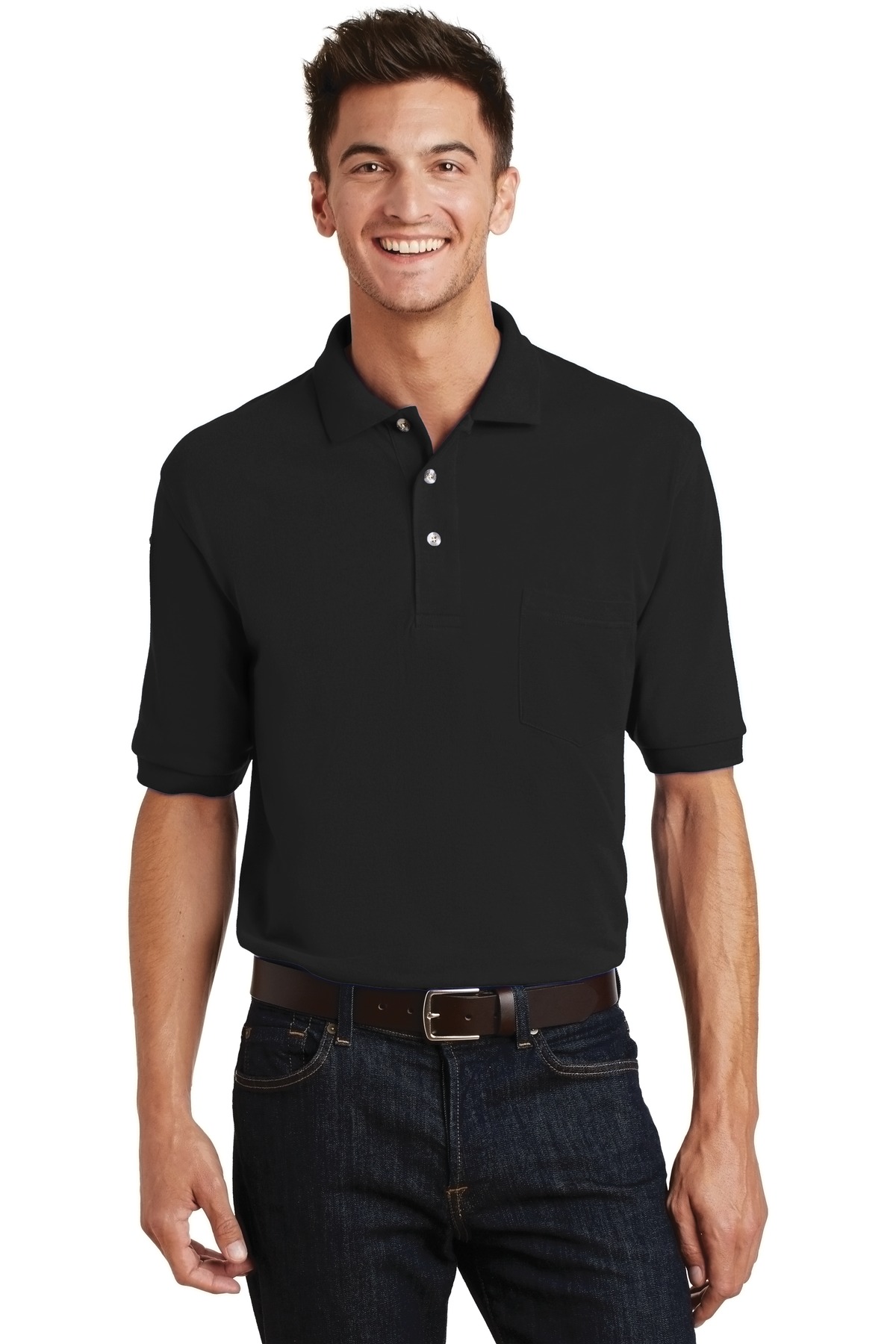 Port Authority Heavyweight Cotton Pique Polo with Pocket....