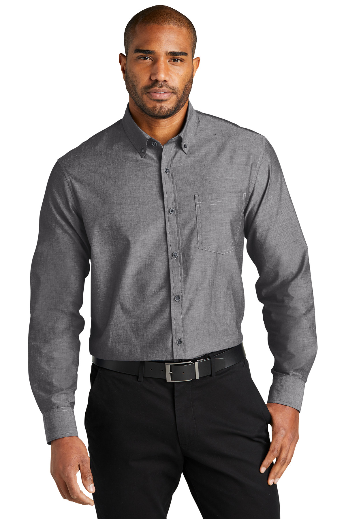 Port Authority Long Sleeve Chambray Easy Care Shirt...