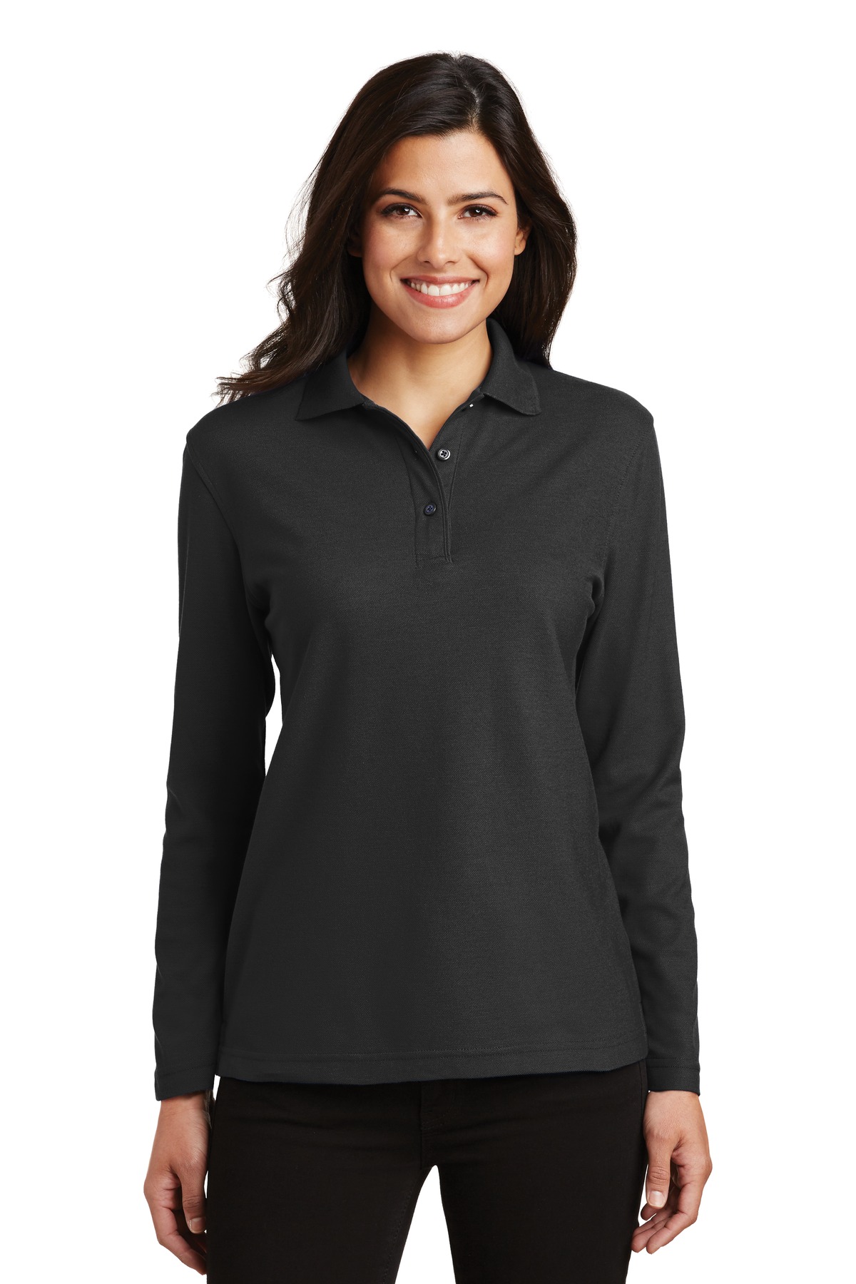 Port Authority Ladies Silk Touch Long Sleeve Polo....