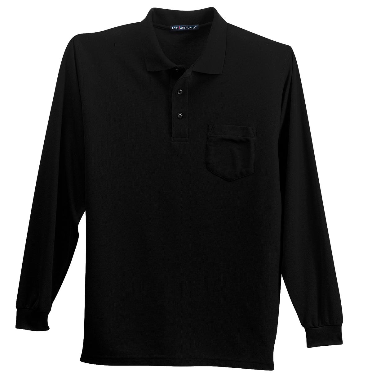 Port Authority Long Sleeve Silk Touch Polo with Pocket....