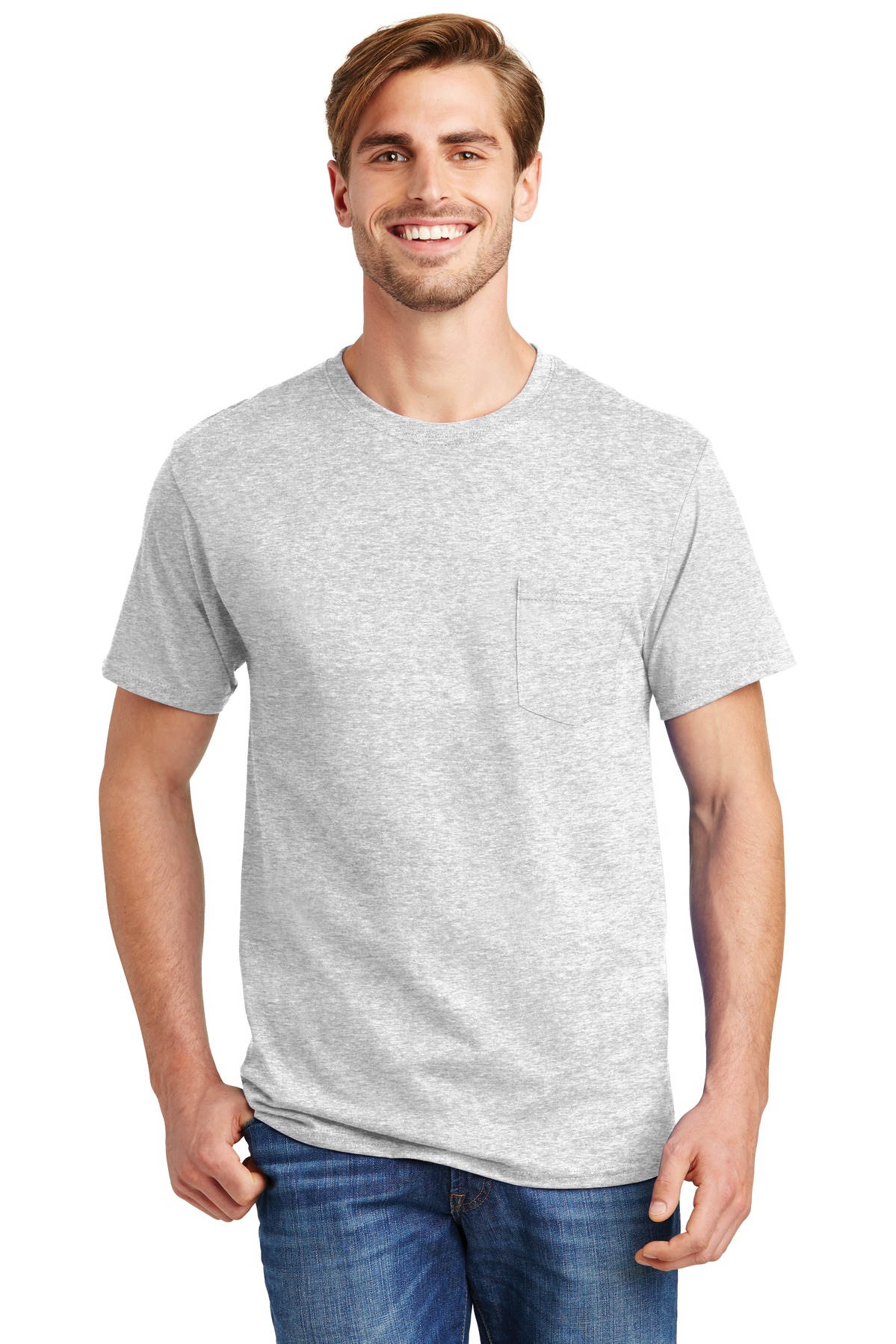 Hanes - Authentic 100% Cotton T-Shirt with Pocket....