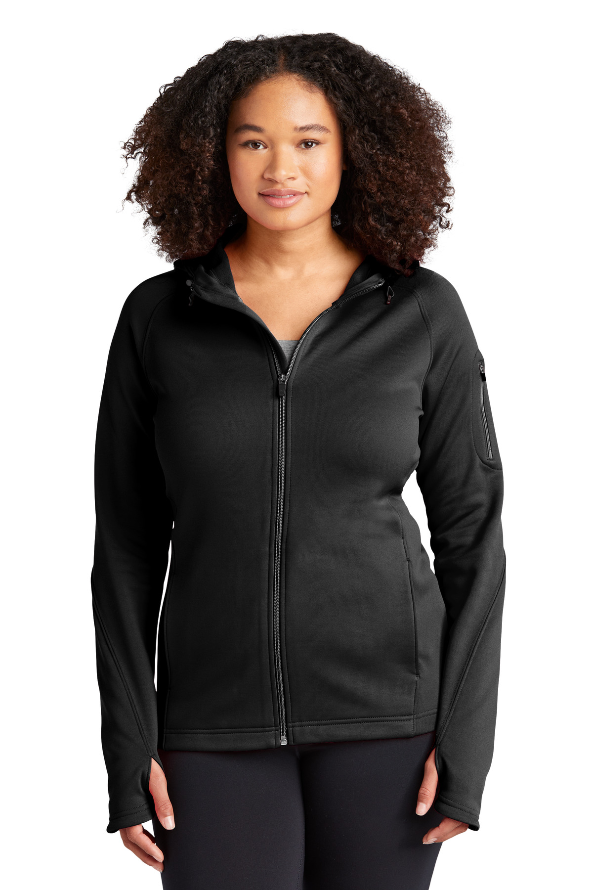 Sport-Tek Ladies Tech Fleece Full-Zip Hooded Jacket....
