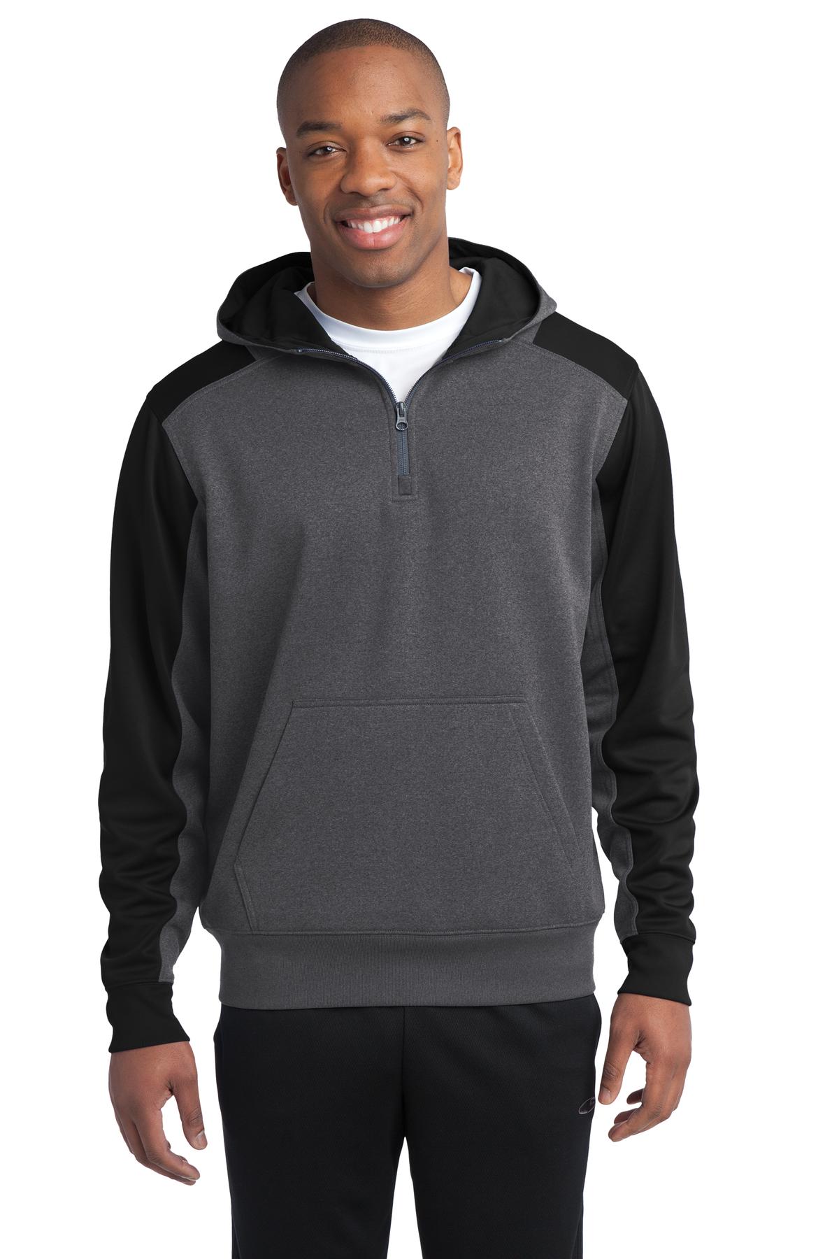 Sport-Tek Tech Fleece Colorblock 1/4-Zip Hooded Sweatshirt....